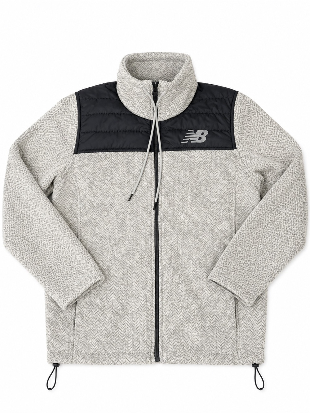 NEW BALANCE FULL-ZIP HERRINGBONE CHEVRON SWEATER FLEECE JACKET XL